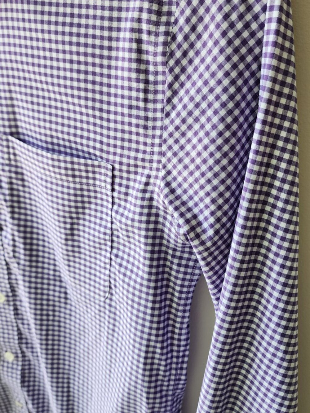 Small Purple Gingham Shirt Traveler Motion Jos A Bank Sz S Mens Check Quick Dry - Picture 13 of 17